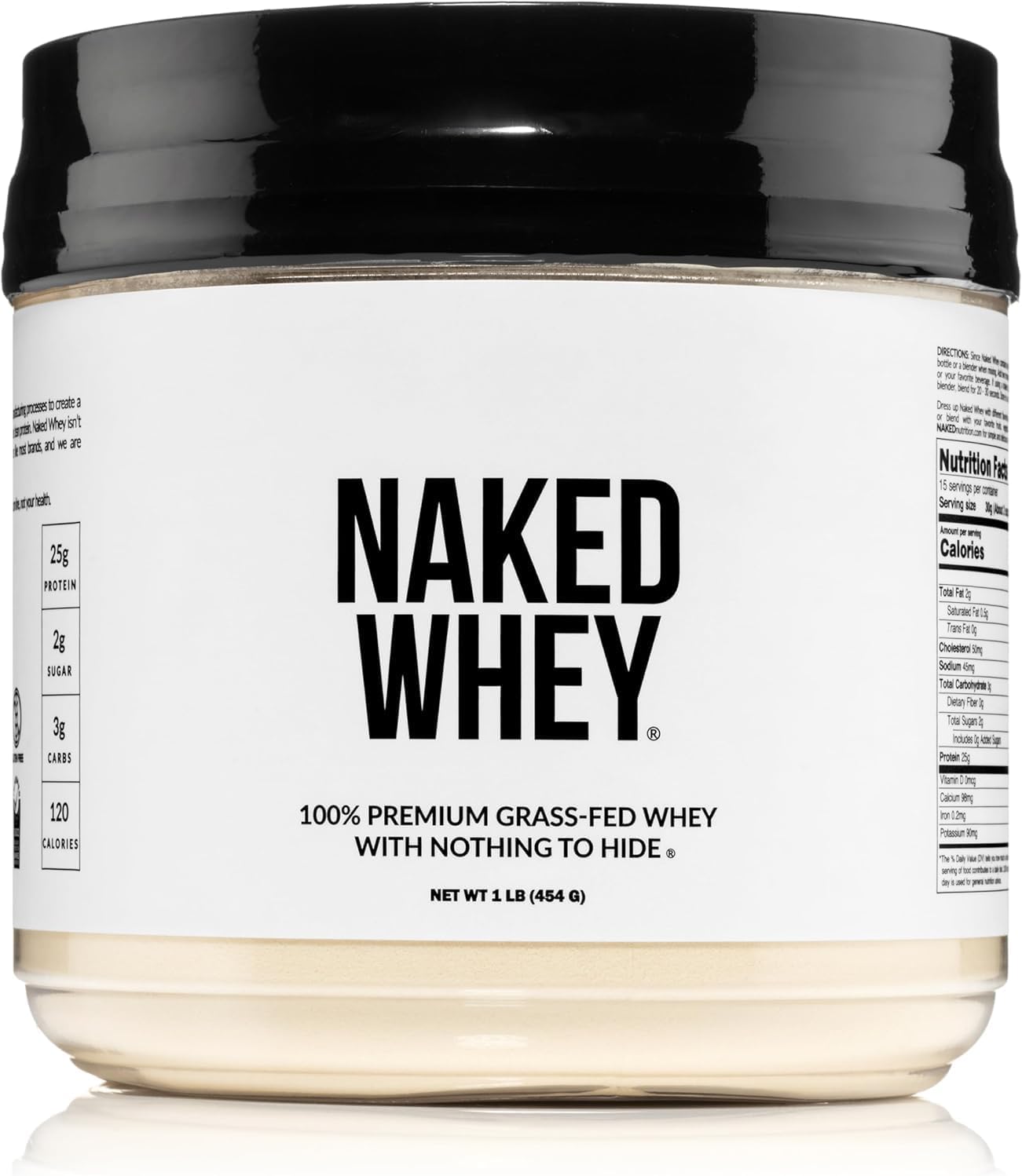 NAKED Whey Grass Fed Whey Protein Powder, 1lb (15 Servings)