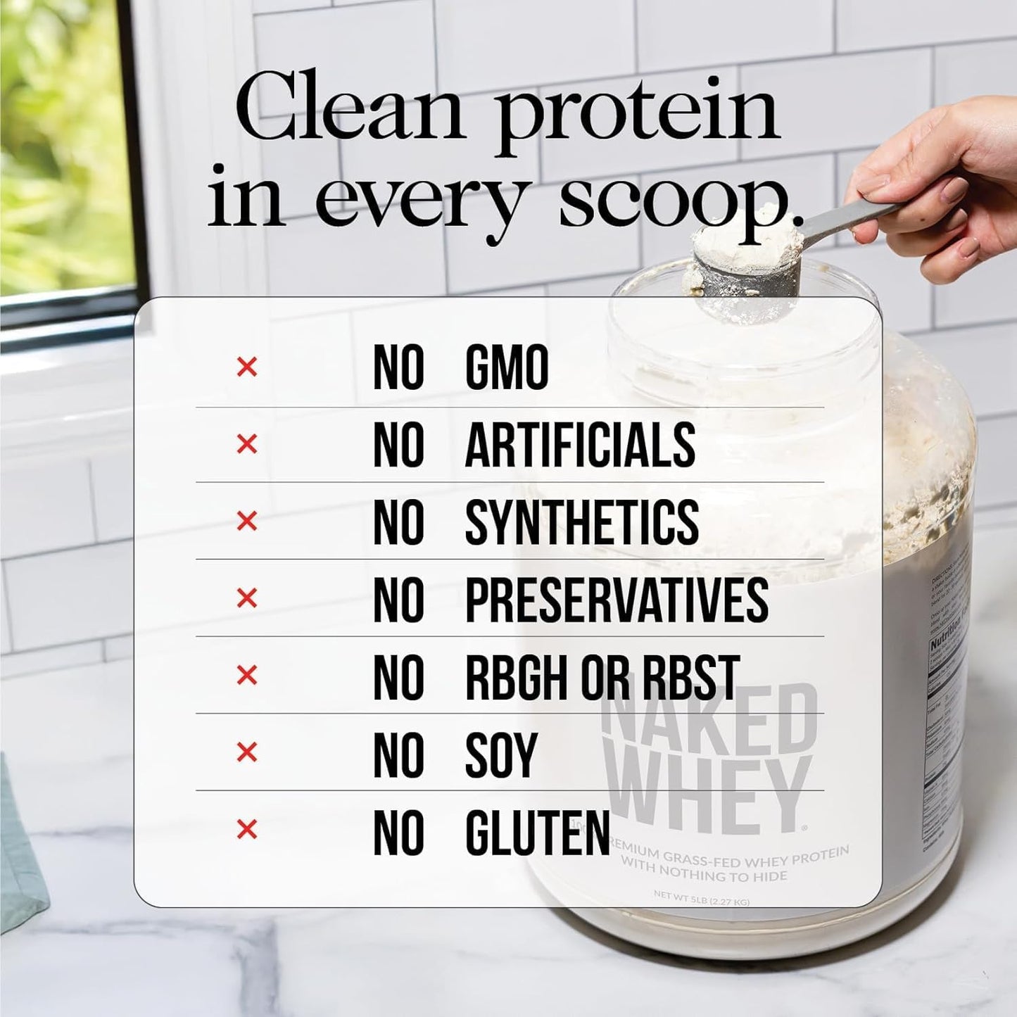 NAKED Whey Grass Fed Whey Protein Powder, 1lb (15 Servings)