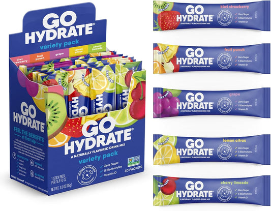 GoHydrate Instant Hydration Powder Packets, Variety Pack, 30 Count