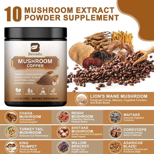 Mushroom Coffee Lions Mane Instant Coffee Blend