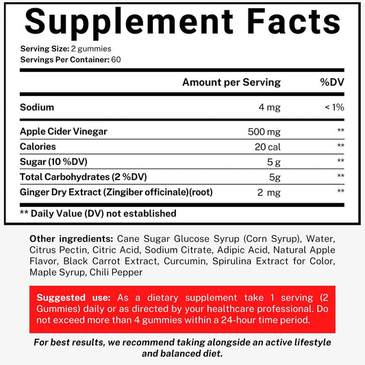 Apple Cider Vinegar Gummies 120 Gummies