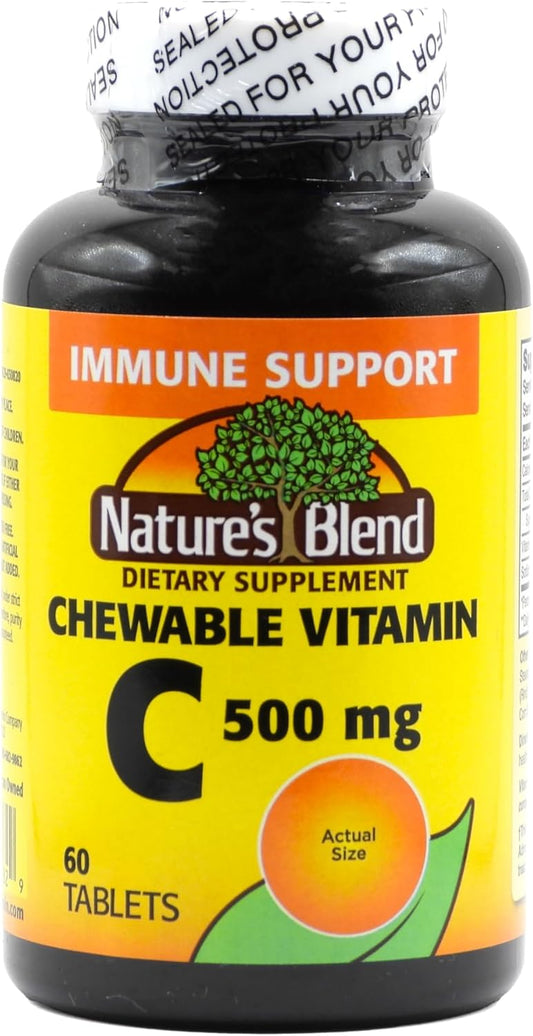 Nature's Blend Chewable Vitamin C 500mg, 60 Tablets