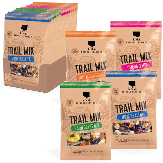 Trail Mix Snack Packs Variety 4 Bags, 3.5 oz Each