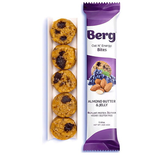 Berg Bites Oat N' Energy Bites, Almond Butter & Jelly (8 Pack, 1.5oz Each)