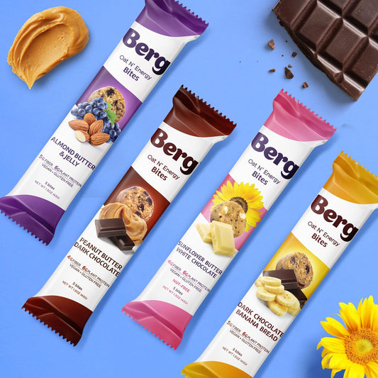 Berg Bites Oat N' Energy Bites, Almond Butter & Jelly (8 Pack, 1.5oz Each)