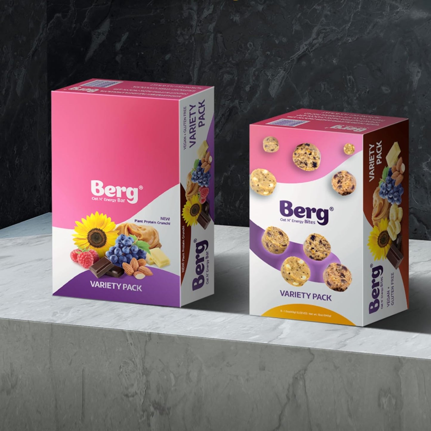 Berg Bites Oat N' Energy Bites, Almond Butter & Jelly (8 Pack, 1.5oz Each)