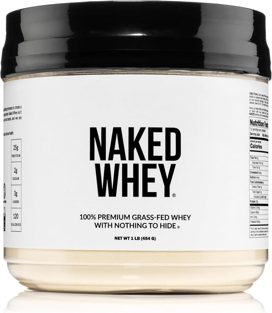 NAKED Whey Grass Fed Whey Protein Powder, 1lb (15 Servings)