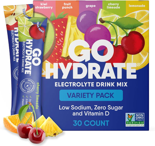 GoHydrate Instant Hydration Powder Packets, Variety Pack, 30 Count