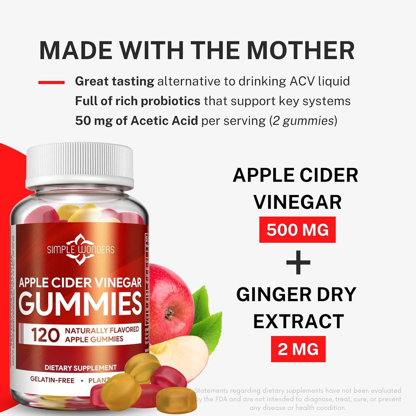 Apple Cider Vinegar Gummies 120 Gummies